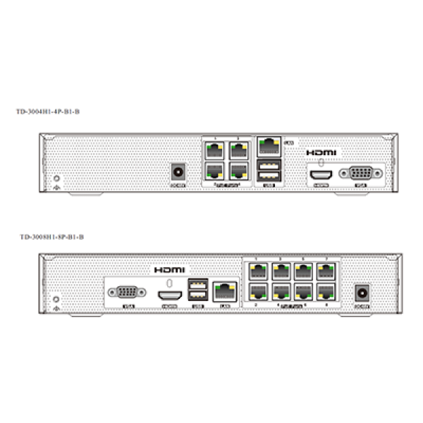 4არხიანი PoE NVR TD-3004H1-4P-B1-B ერთი მყარი დისკით