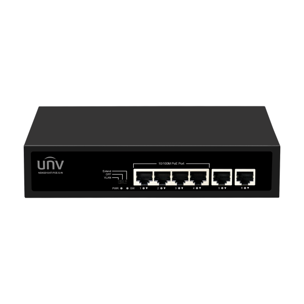 4-port PoE switch with 200 megabit uplink port