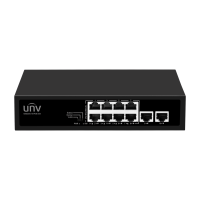 8-port PoE switch with 200 megabit uplink port